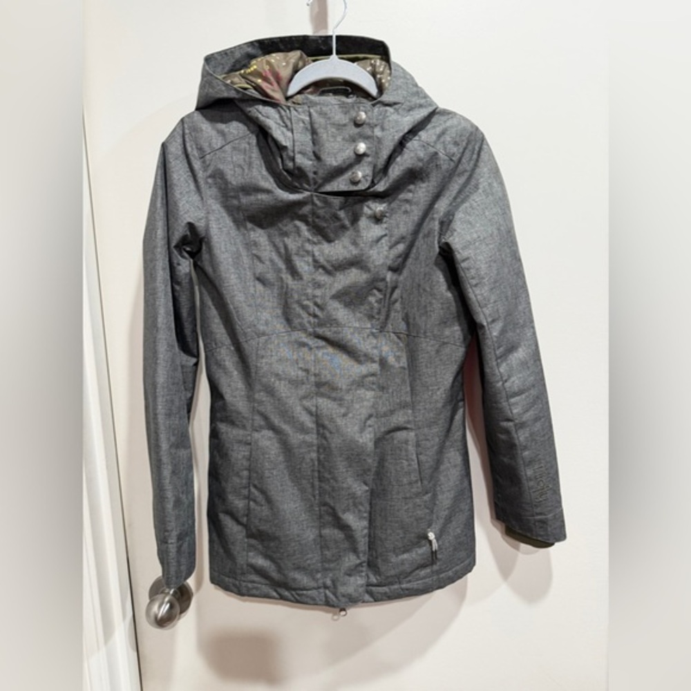 Firefly Gray Hooded Jacket. Very gently used.